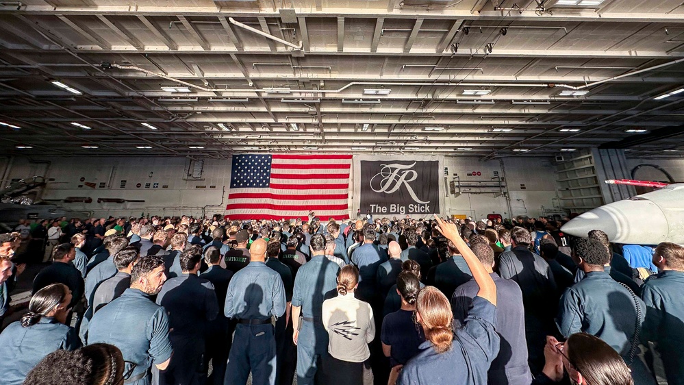 USS Theodore Roosevelt conducts a frocking ceremony during RIMPAC 2026