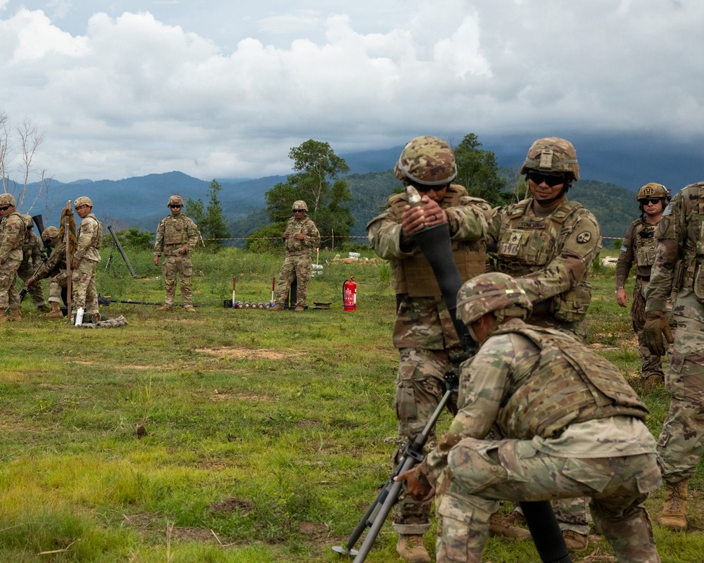 Keris Strike 26: Guam Army National Guard and Malaysian Army Mortar Live Fire