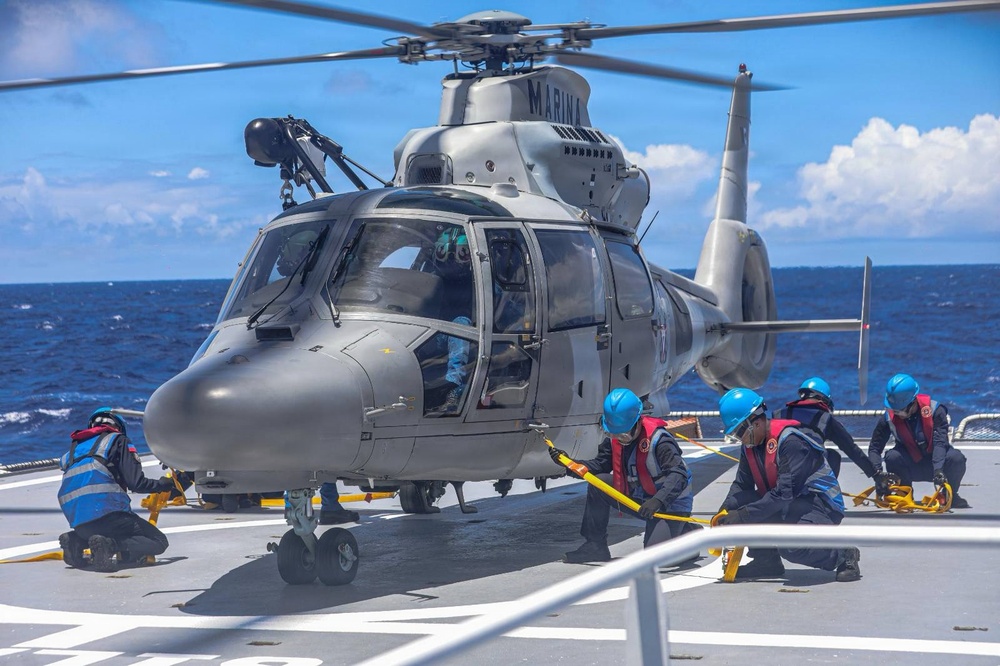 Philippine Coast Guard and Mexican Navy strengthen interoperability through helicopter operations during RIMPAC 2026