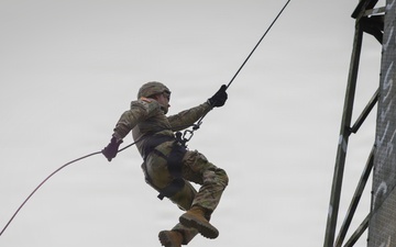 U.S. Soldiers rappel with Bangladesh Army during joint training
