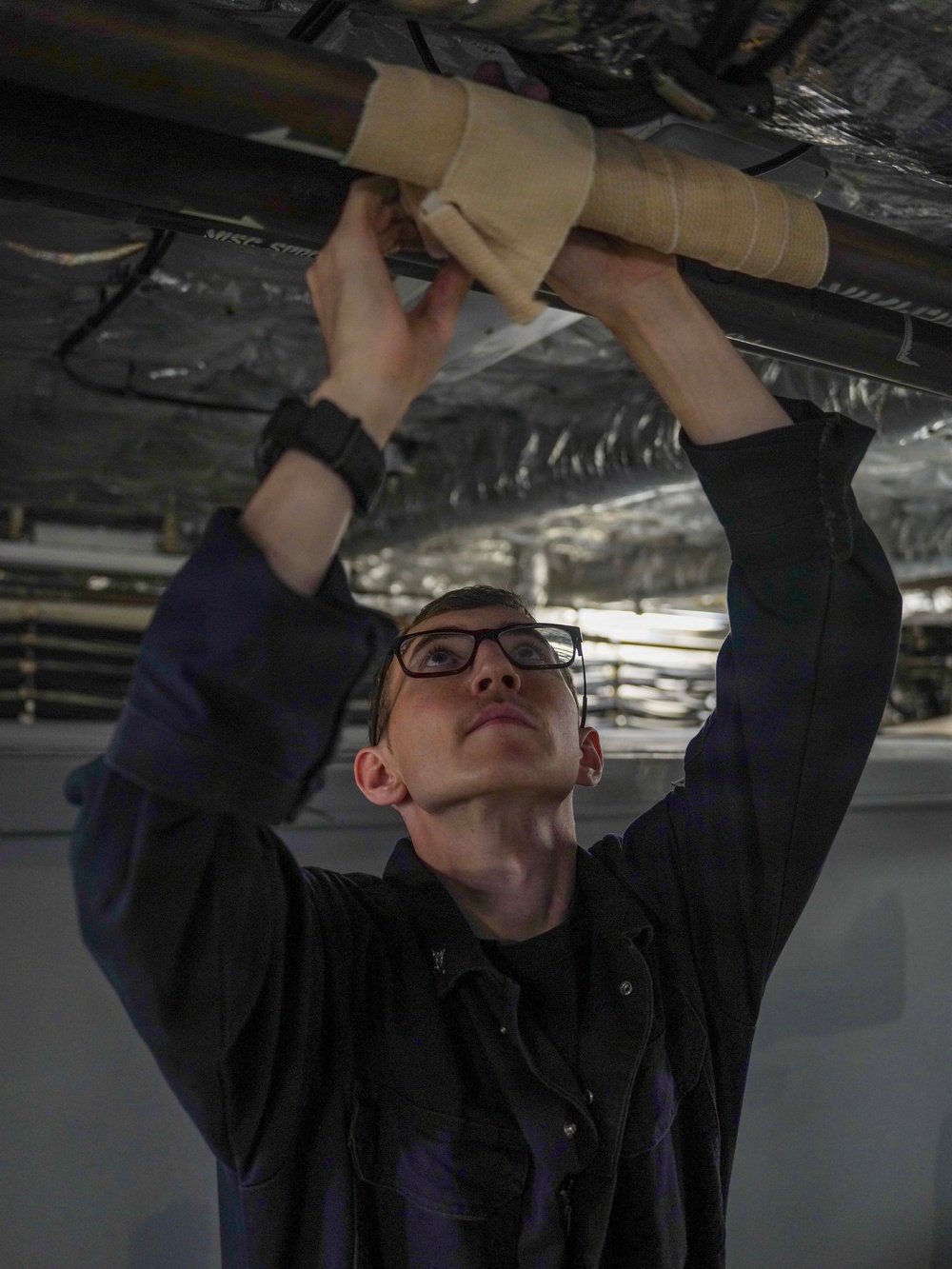 USS Cooperstown Conducts a Damage Control Drill in the Atlantic Ocean.