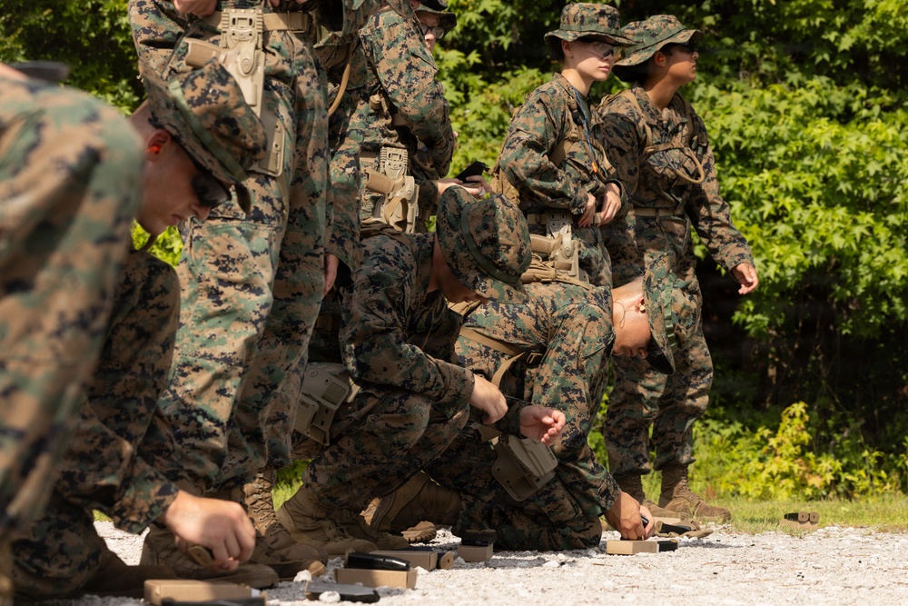 Naval ROTC Midshipmen Conduct Live-Fire Pistol Range