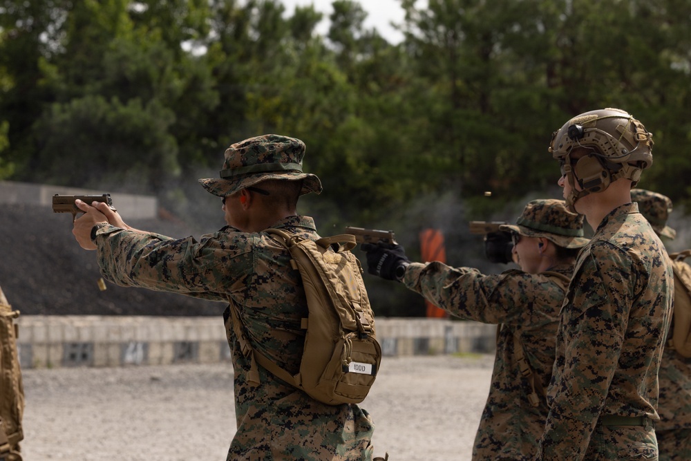Naval ROTC Midshipmen Conduct Live-Fire Pistol Range