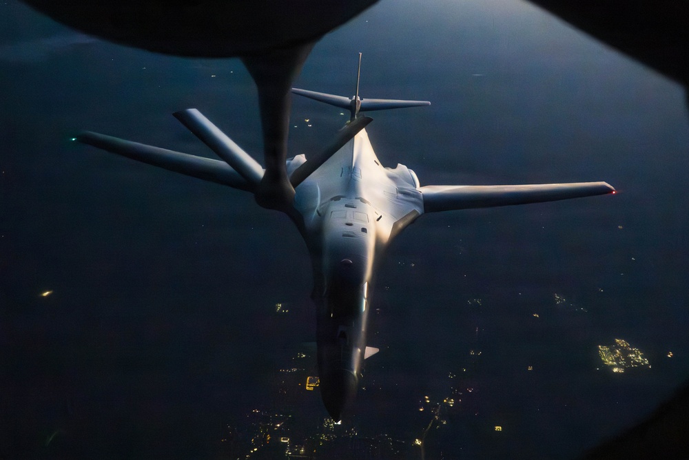 Night/day: B-1 comes out to play