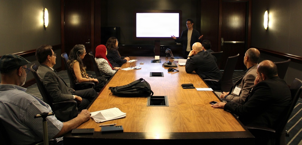75th USARIC Soldier speaks AI with Egyptian Distinguished Visitors
