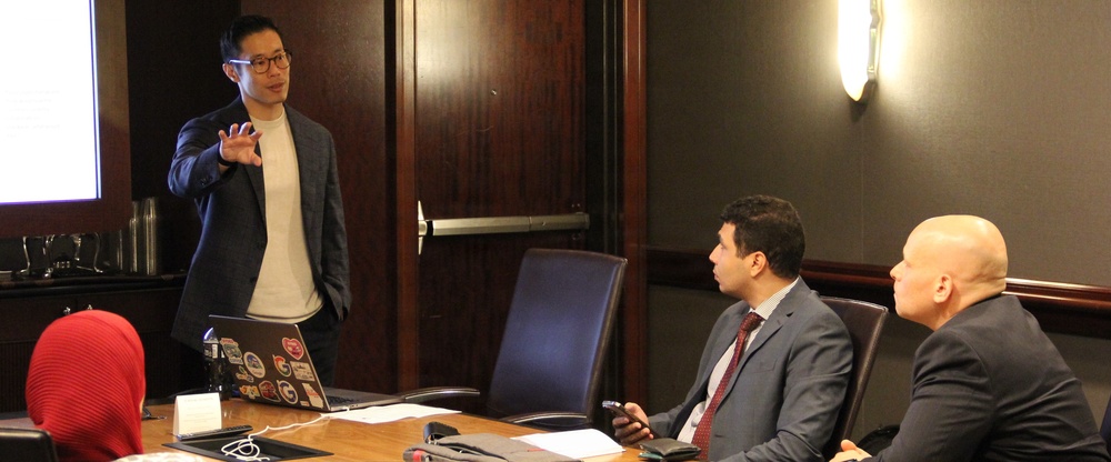 75th USARIC Soldier speaks AI with Egyptian Distinguished Visitors