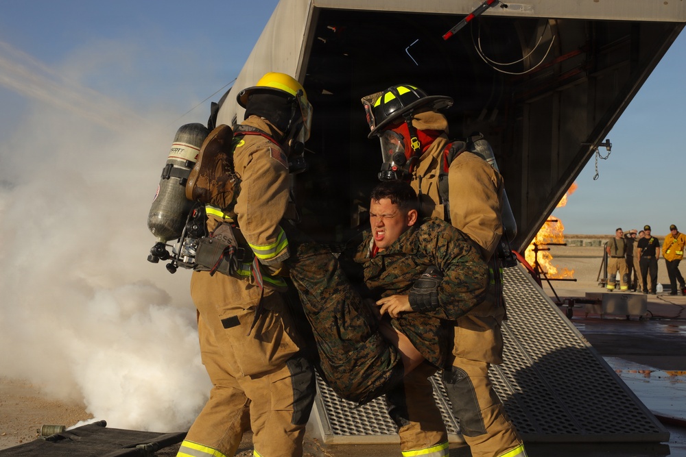 Expeditionary firefighting and rescue Marines conduct drills to maintain readiness in support of SLTE 4-26