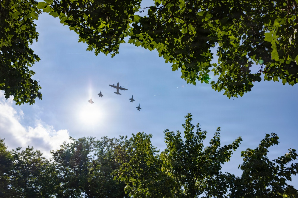 Military Aircraft Fly Over Washington, D.C., During America 250 Celebrations