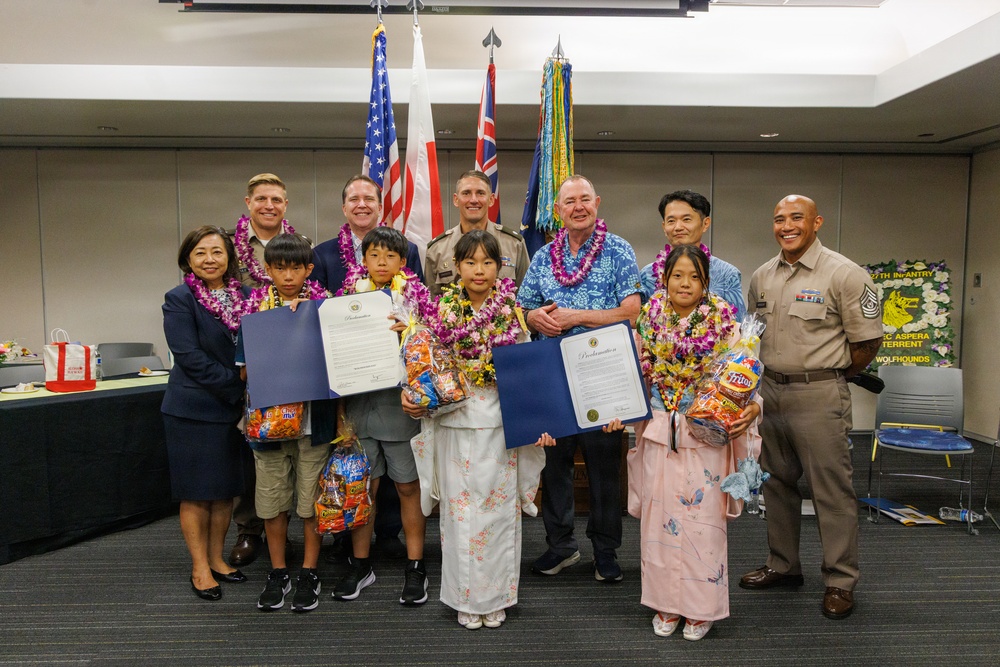 Wolfhounds Welcome Children from Holy Family Home to Hawaii