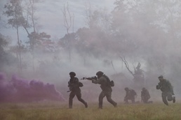 U.S. Army and Malaysian forces join together for a simulated tactical engagement during Keris Strike 26