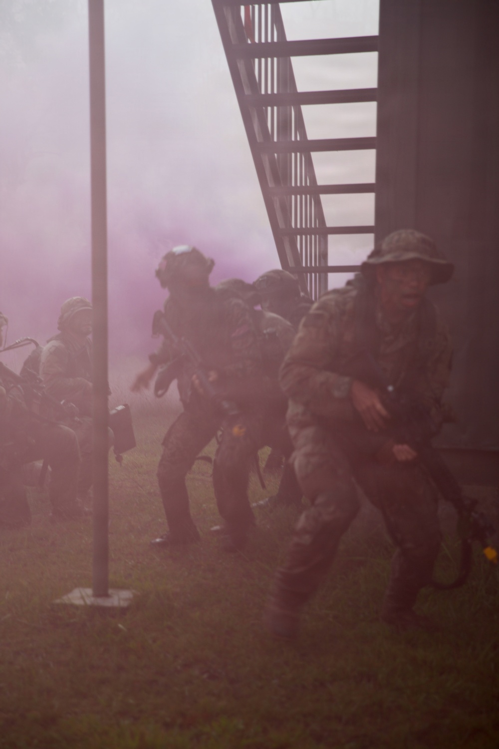 U.S. Army and Malaysian forces join together for a simulated tactical engagement during Keris Strike 26