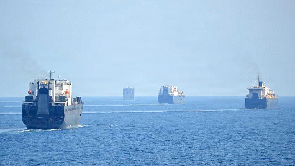 Maritime Pre-Positioning Ship Squadron 3 Ships Conduct Group Sail
