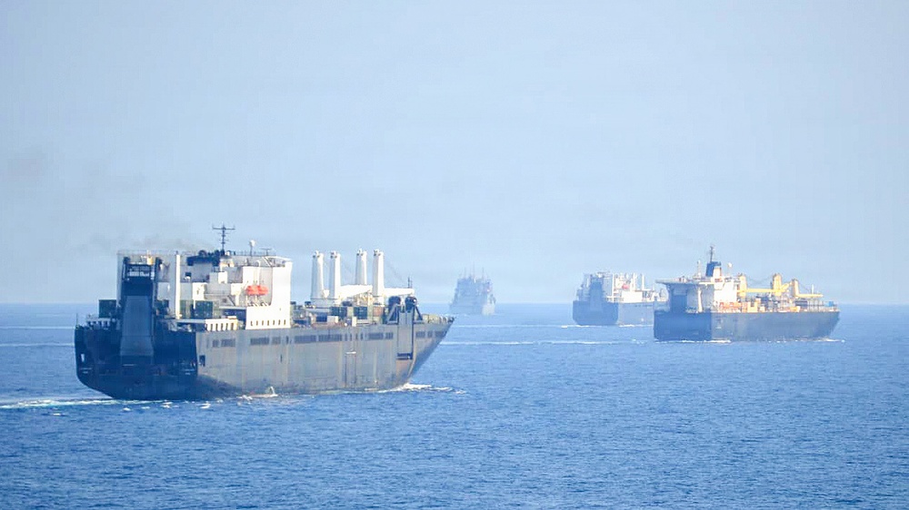 Maritime Pre-Positioning Ship Squadron 3 Ships Conduct Group Sail