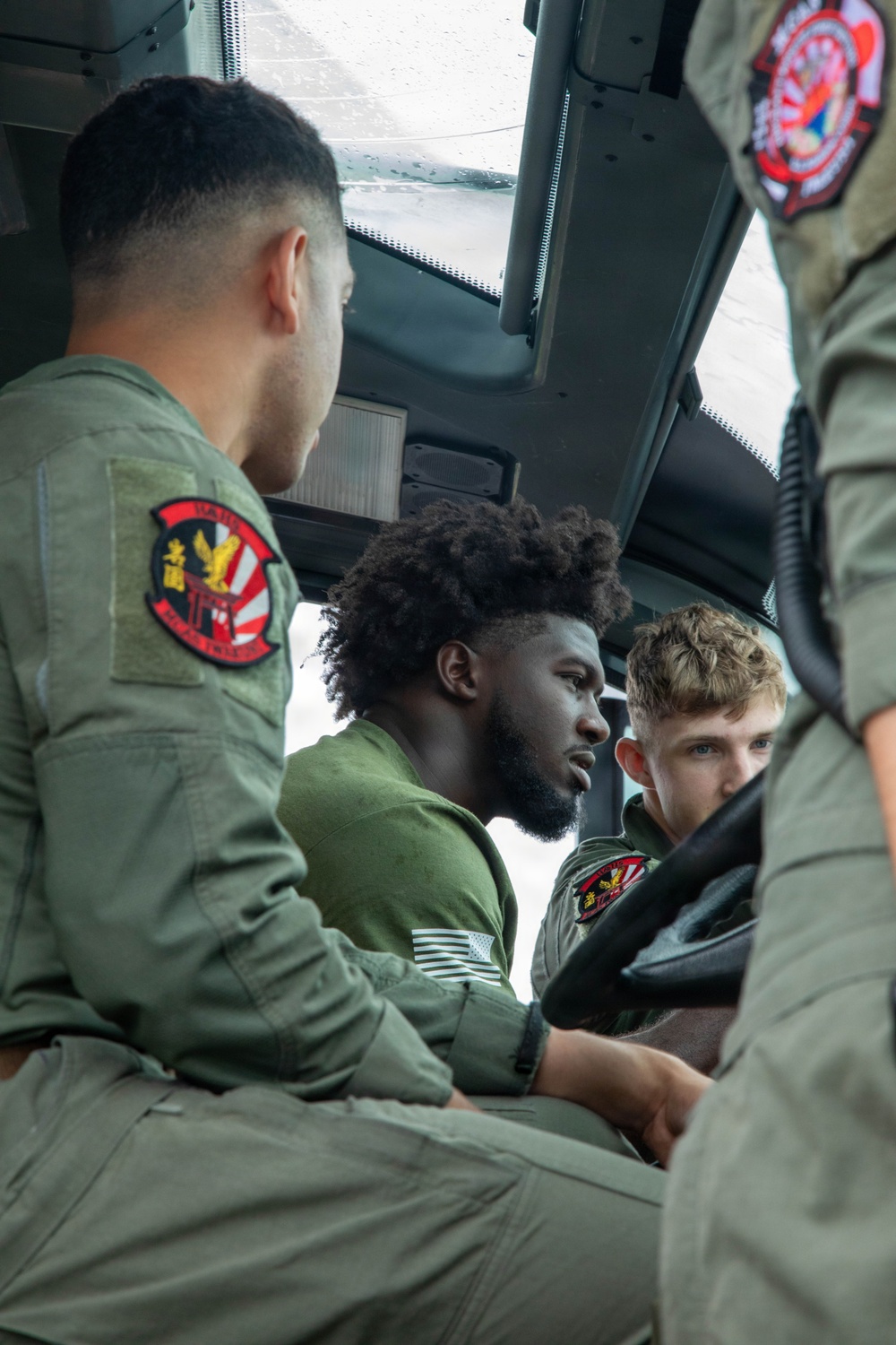 Atlanta Falcon members visit MCAS Iwakuni during a Salute the Troops tour hosted by the USO