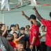 Atlanta Falcon members visit MCAS Iwakuni during a Salute the Troops tour hosted by the USO