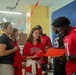Atlanta Falcon members visit MCAS Iwakuni during a Salute the Troops tour hosted by the USO