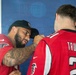 Atlanta Falcon members visit MCAS Iwakuni during a Salute the Troops tour hosted by the USO