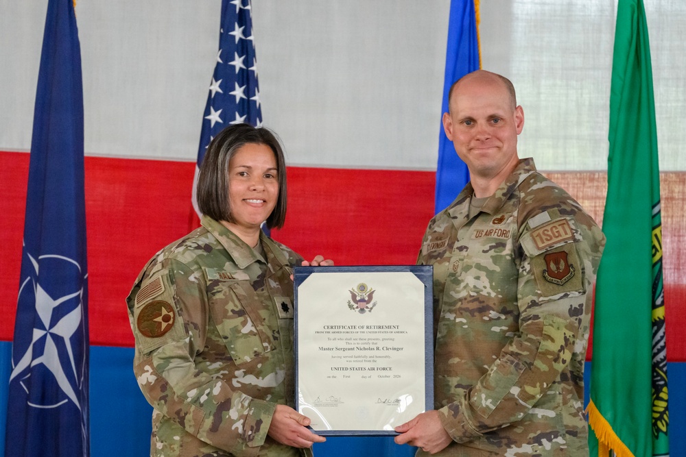 424th ABS Retirement Ceremony of 1st Sgt. Clevinger