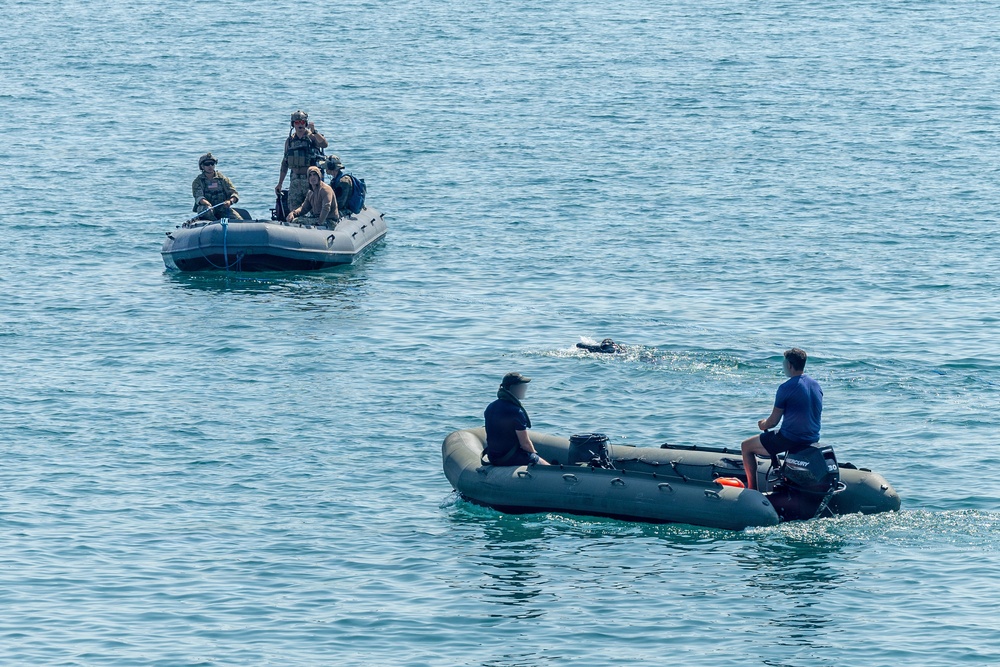 U.S. Navy EODMU8 and Royal Navy Diving  Strengthen Allied Interoperability During Floating Mine Response Training at Sea Breeze 2026
