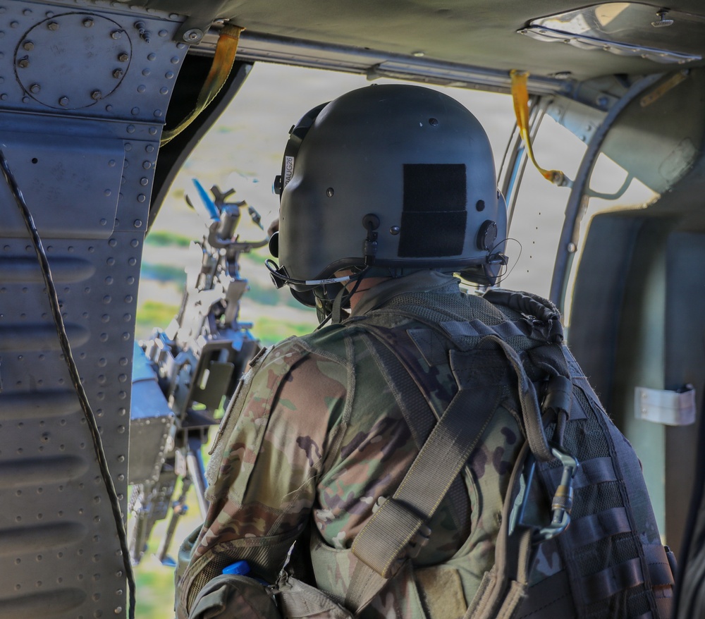 1st Infantry Division Soldiers conduct aerial gunnery qualification
