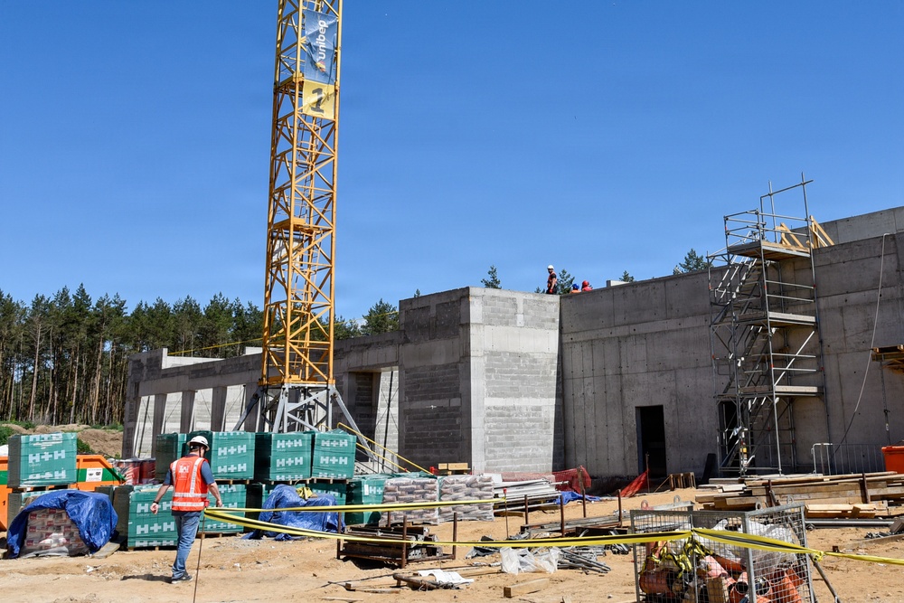 new dining facility and barracks being built in Powidz, Poland