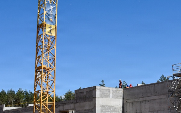 new dining facility and barracks being built in Powidz, Poland