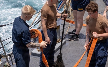 Fresh Water Wash Down Aboard USS Ross