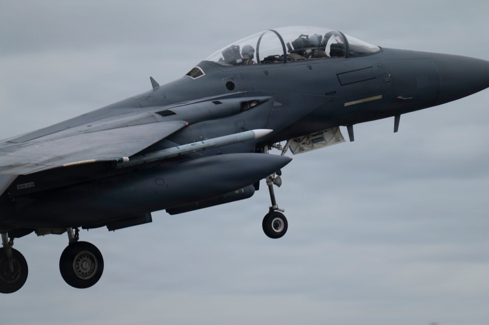 48th Fighter Wing F-15Es conduct live-fire operations during Combat Archer-UK 26