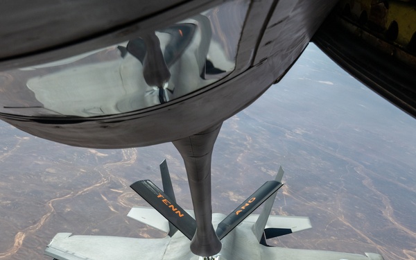 KC-135 supports regional operations through air refueling