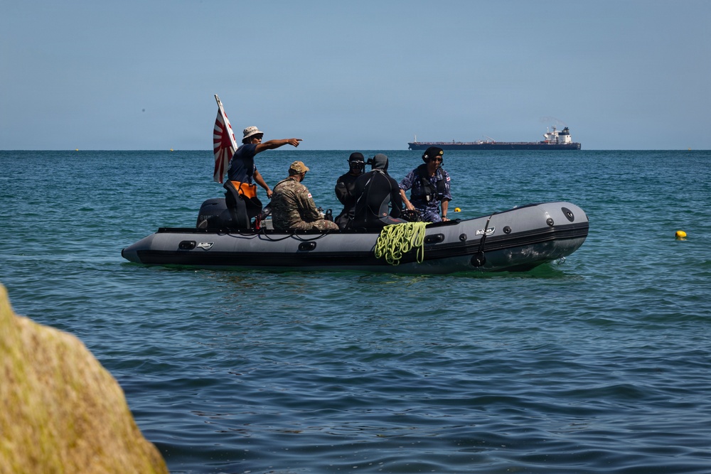 Members of the JMSDF and Georgian Coast Guard conduct dive training during Seabreeze26