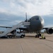 U.S. Air Force Maj. Kyle Haydel celebrates his final flight