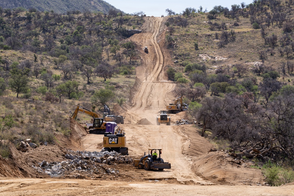 All-Weather Roads and Panel Installation of New Smart Border Wall System east of Nogales, Ariz.
