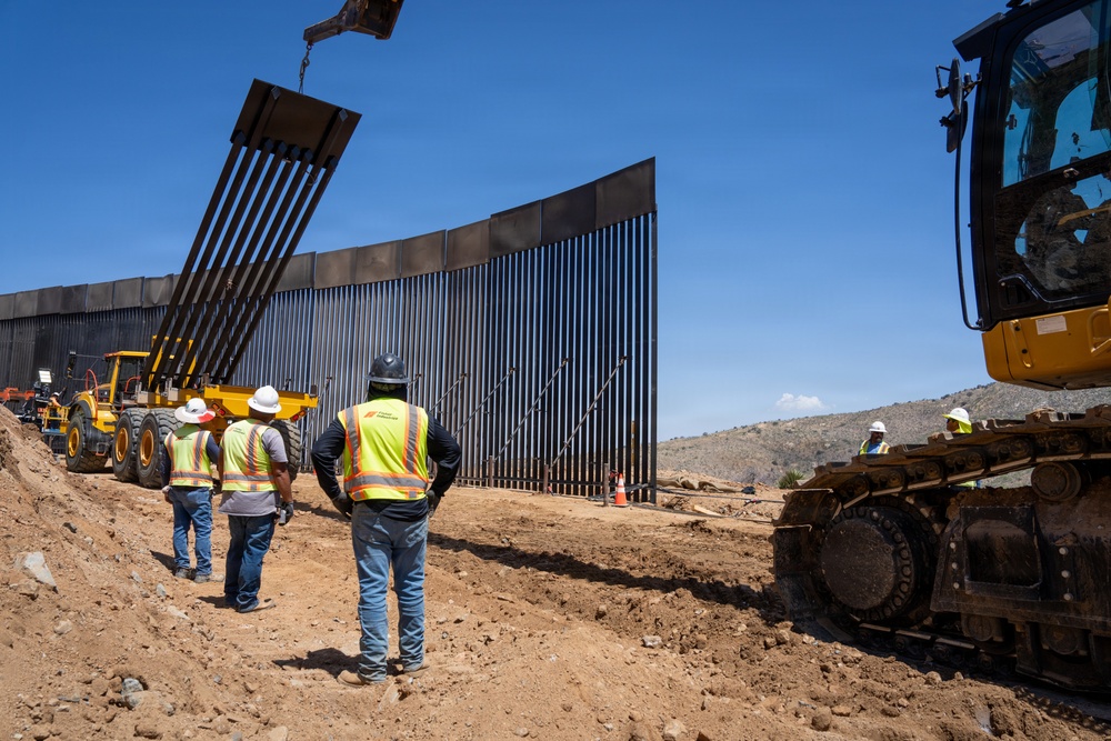 All-Weather Roads and Panel Installation of New Smart Border Wall System east of Nogales, Ariz.