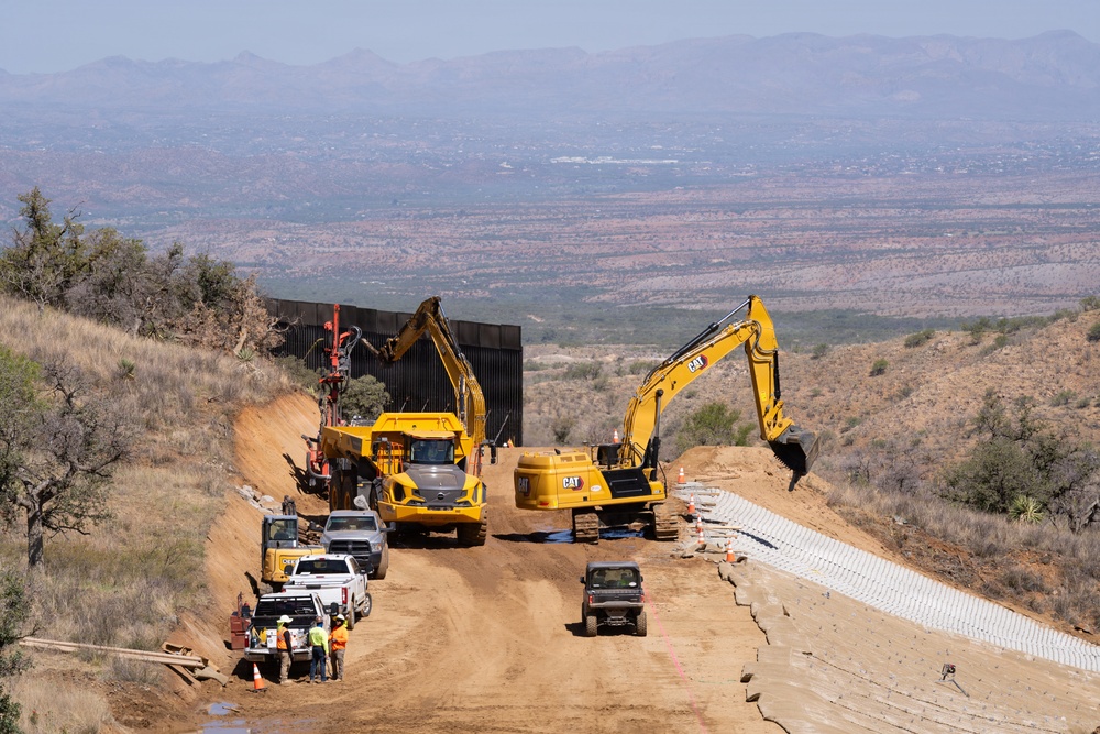 All-Weather Roads and Panel Installation of New Smart Border Wall System east of Nogales, Ariz.
