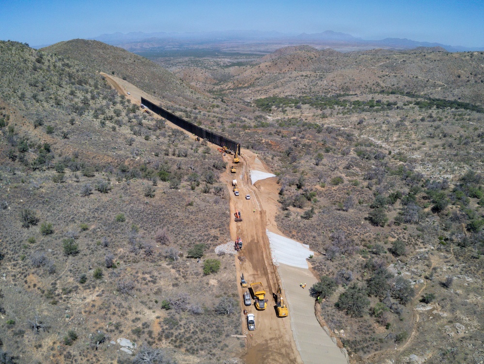 All-Weather Roads and Panel Installation of New Smart Border Wall System east of Nogales, Ariz.