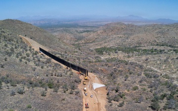 All-Weather Roads and Panel Installation of New Smart Border Wall System east of Nogales, Ariz.