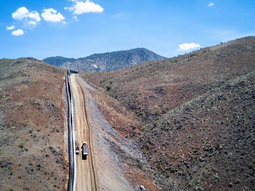 All-Weather Roads and Panel Installation of New Smart Border Wall System east of Nogales, Ariz.