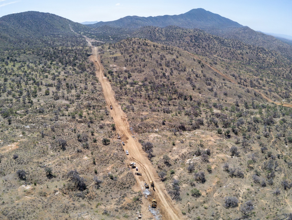 All-Weather Roads and Panel Installation of New Smart Border Wall System east of Nogales, Ariz.