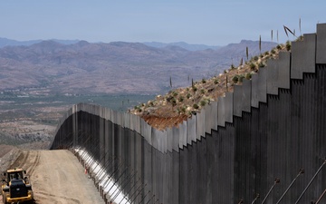 All-Weather Roads and Panel Installation of New Smart Border Wall System east of Nogales, Ariz.