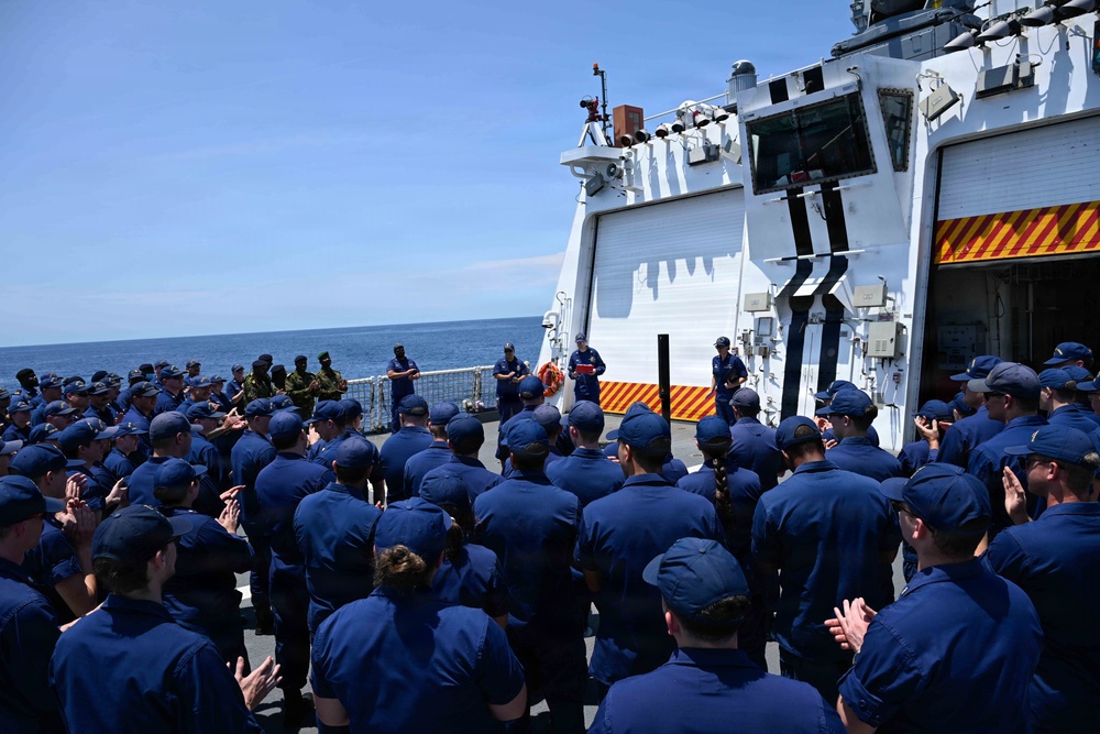 FLEETEX 250: USCGC Stone (WMSL 758) hosts African partner navies for joint operations off Virginia coast
