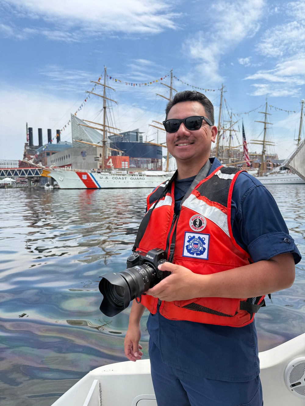 Public Affairs Specialist 3rd Class Austin Canos during Sail 250