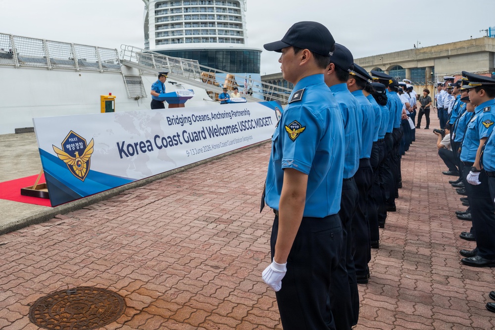 USCGC Midgett (WMSL 757) and Korea Coast Guard attend Welcoming Ceremony on Jeju Island, South Korea