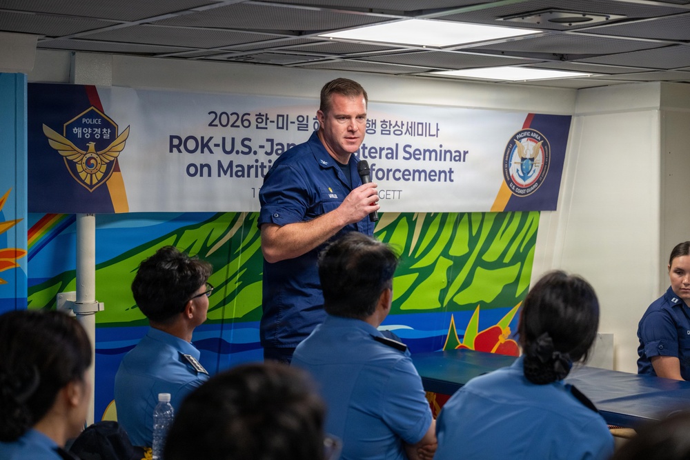 USCGC Midgett (WMSL 757) participates in law enforcement demonstrations and provides tours for Korea Coast Guard on Jeju Island, South Korea