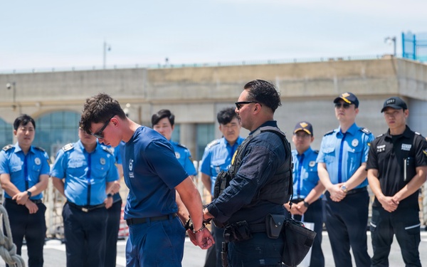 USCGC Midgett (WMSL 757) participates in law enforcement demonstrations and provides tours for Korea Coast Guard on Jeju Island, South Korea