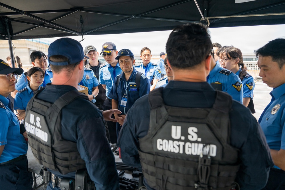 USCGC Midgett (WMSL 757) participates in law enforcement demonstrations and provides tours for Korea Coast Guard on Jeju Island, South Korea