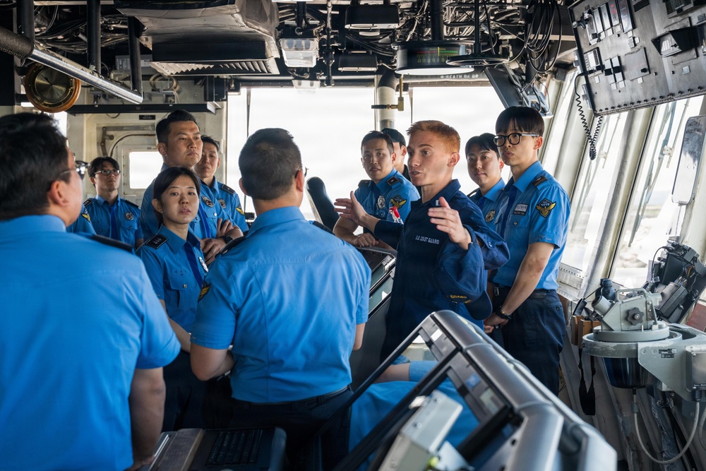 USCGC Midgett (WMSL 757) participates in law enforcement demonstrations and provides tours for Korea Coast Guard on Jeju Island, South Korea