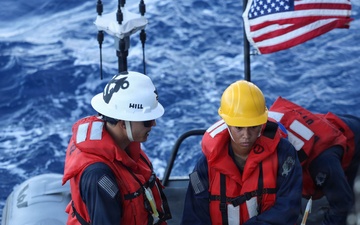 USS Carl M. Levin conducts small boat operations during RIMPAC 26