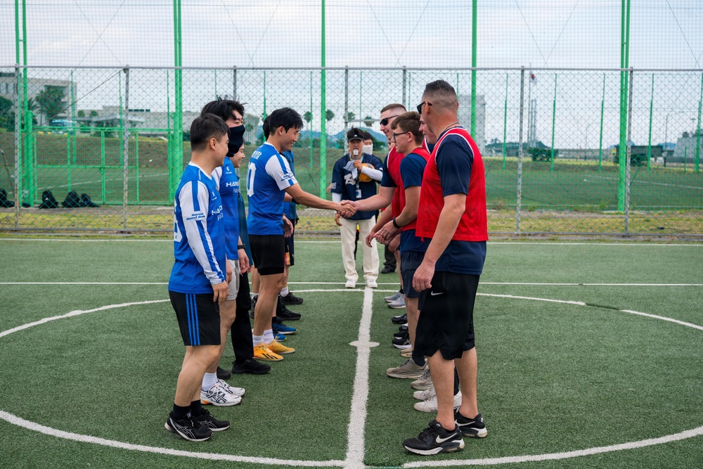 USCGC Midgett (WMSL 757) participates in a sports event with Korea Coast Guard on Jeju Island, South Korea