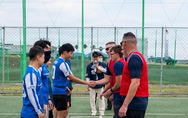 USCGC Midgett (WMSL 757) participates in a sports event with Korea Coast Guard on Jeju Island, South Korea