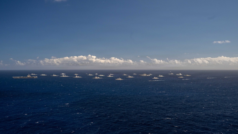USS Theodore Roosevelt leads group sail during RIMPAC 2026